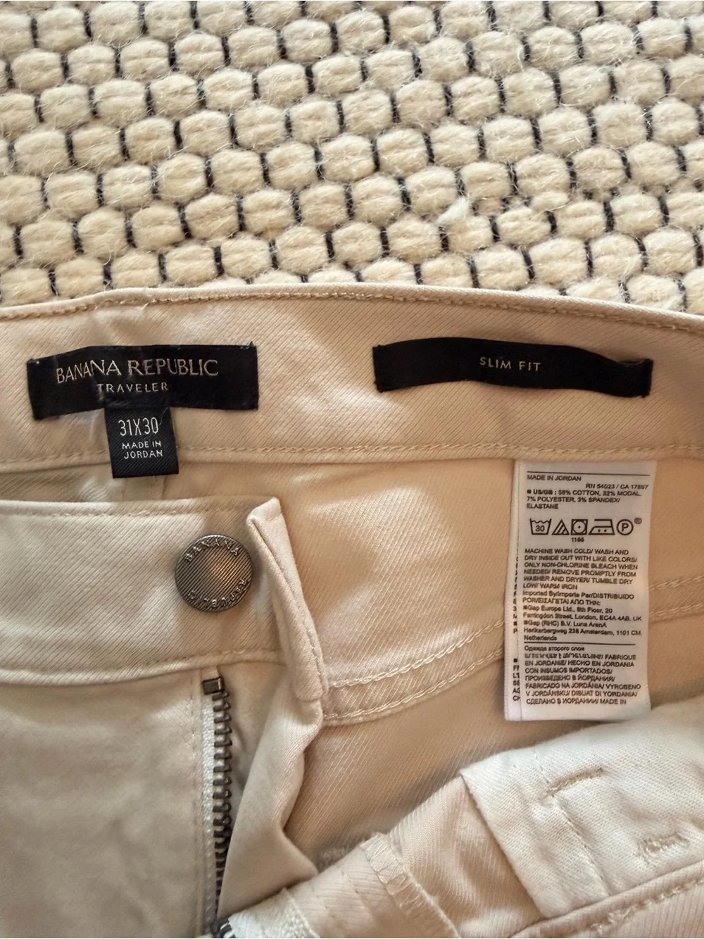 Banana Republic Men’s Traveler Pant Slim - Olive & Off White